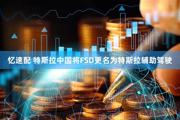忆速配 特斯拉中国将FSD更名为特斯拉辅助驾驶