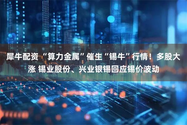 犀牛配资 “算力金属”催生“锡牛”行情！多股大涨 锡业股份、兴业银锡回应锡价波动